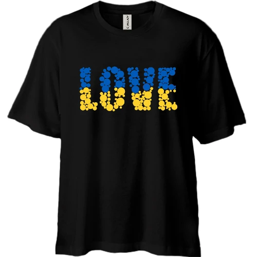 Футболка двонитка Oversize, Чорний, Love & Live