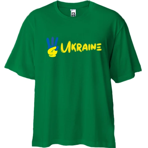 Футболка двонитка Oversize, Хакі, Свобода Україні