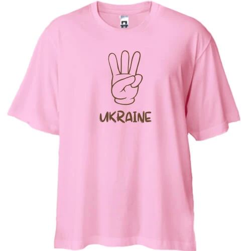Футболка двонитка Oversize, Білий, Свобода Україні (2)