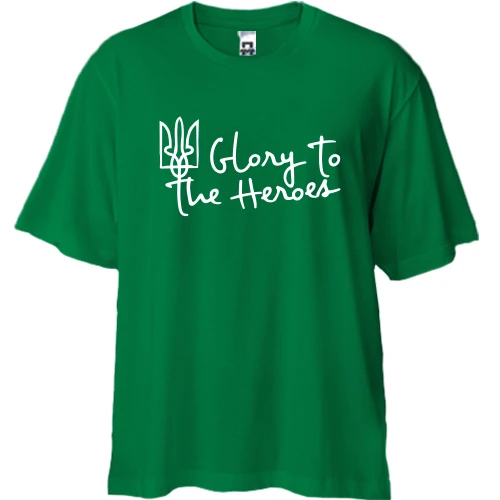 Футболка двонитка Oversize, Зелений, Glory to the Heroes