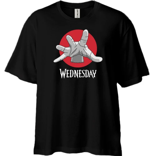 Футболка двунитка Oversize, Черный, Wednesday Thing