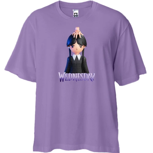 Футболка двунитка Oversize, Лавандовый, Wednesday and Thing