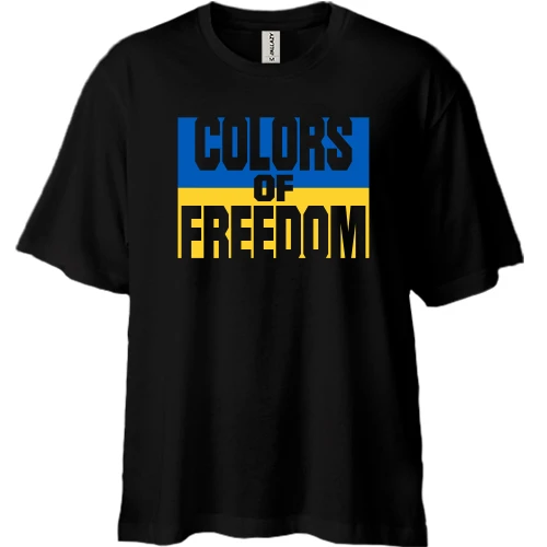 Футболка двунитка Oversize с принтом COLORS OF FREEDOM