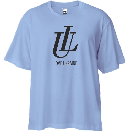 Футболка двунитка Oversize, Синий, LU "Love Ukraine"