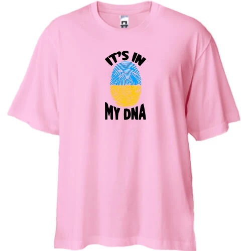 Футболка двунитка Oversize, Красный, с принтом "it's in my DNA"