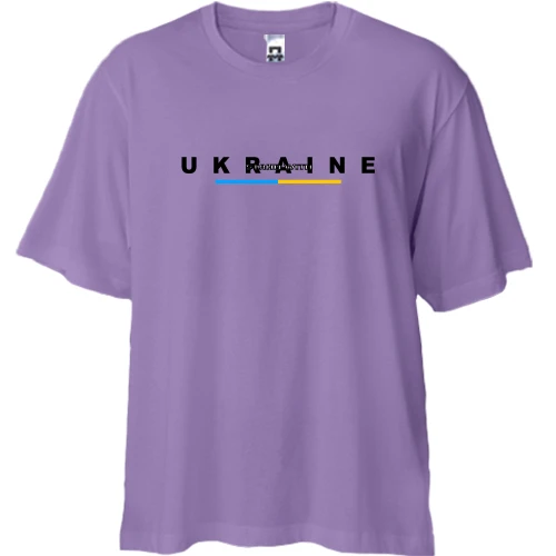Футболка двонитка Oversize, Чорний, "Stand with Ukraine"