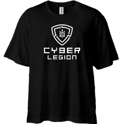 Футболка двонитка Oversize, Чорний, Cyber legion