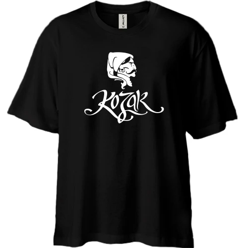 Футболка двонитка Oversize, Чорний, Козак (профіль)