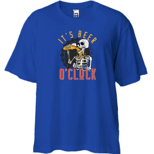 Футболка двунитка Oversize "It's beer o'clock"