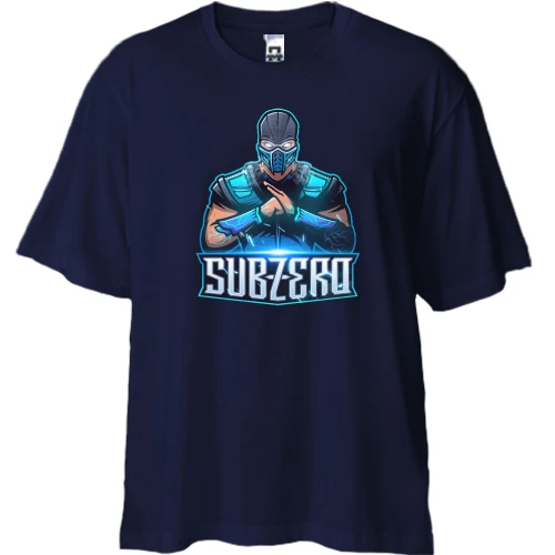 Футболка двунитка Oversize, Синий, Mortal Kombat Subzero