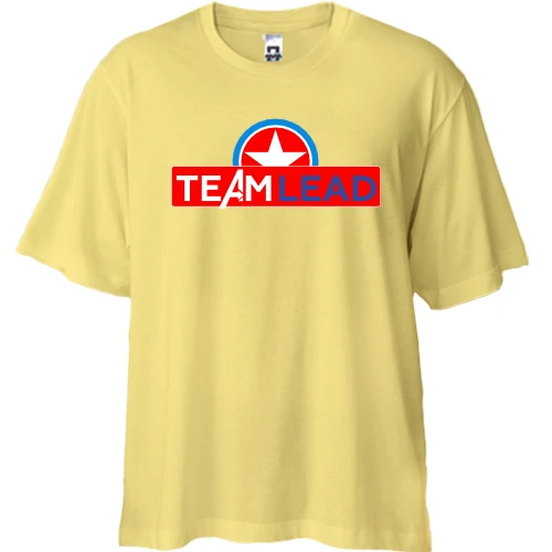 Футболка двонитка Oversize, Жовтий, "TeamLead"