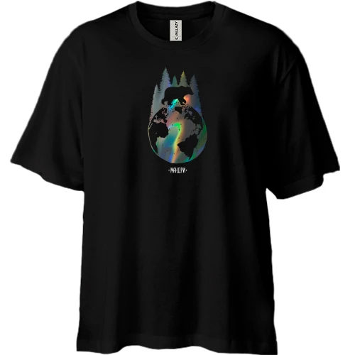 Футболка двунитка Oversize, Черный, "Мандри"