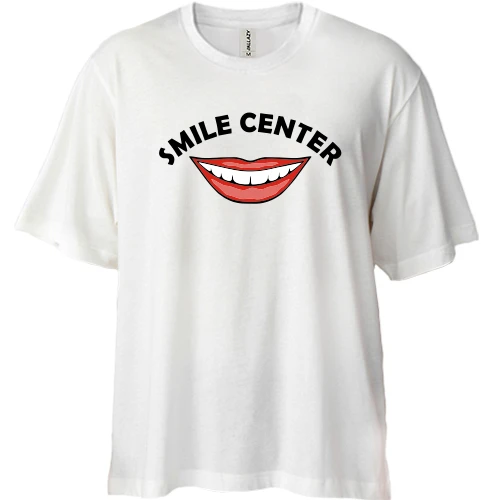 Футболка двонитка Oversize, Білий, з посмішкою "smile"