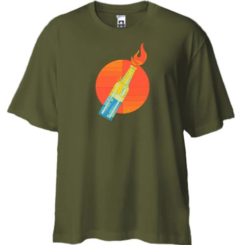 Футболка двунитка Oversize, Хаки, "Бандеросмузі"