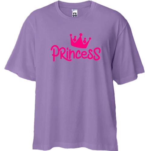 Футболка двунитка Oversize с короной "princess"
