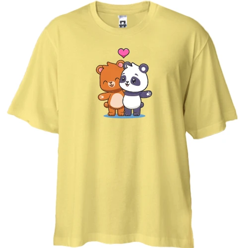 Футболка двонитка Oversize, Жовтий, "Кохання"
