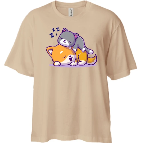 Футболка двунитка Oversize, Белый, "Во сне"