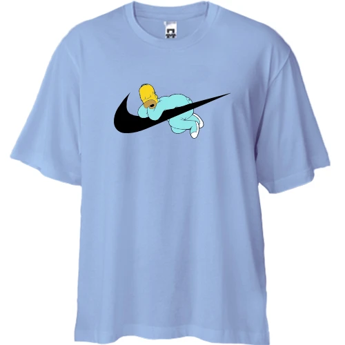 Футболка двонитка Oversize, Синій, "Just do it... later"