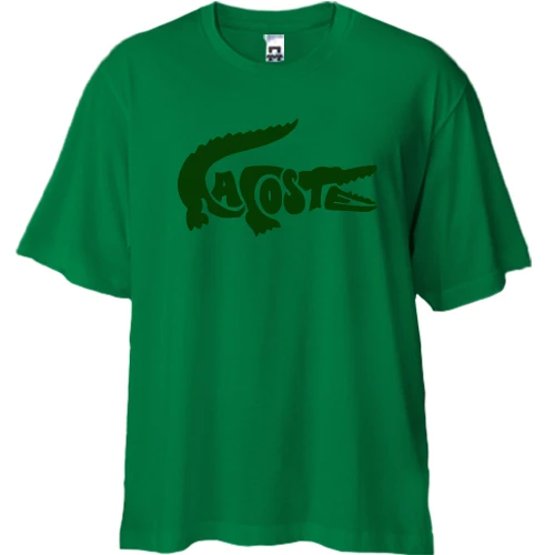 Футболка двунитка Oversize со стилизованным лого "Lacoste"