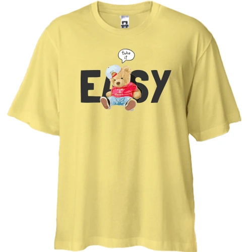 Футболка двунитка Oversize, Желтый, "Easy"