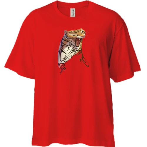 Футболка двунитка Oversize с тигром в стиле cartoon