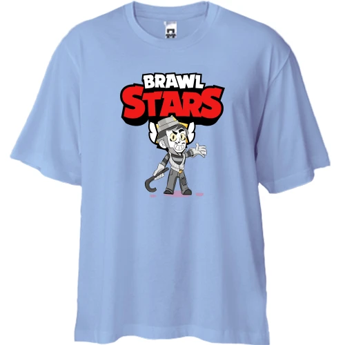 Футболка двунитка Oversize, Синий, Brawl Stars с Греем