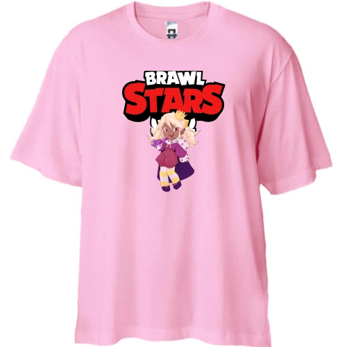 Футболка двунитка Oversize, Красный, с героиней"Brawl Stars"