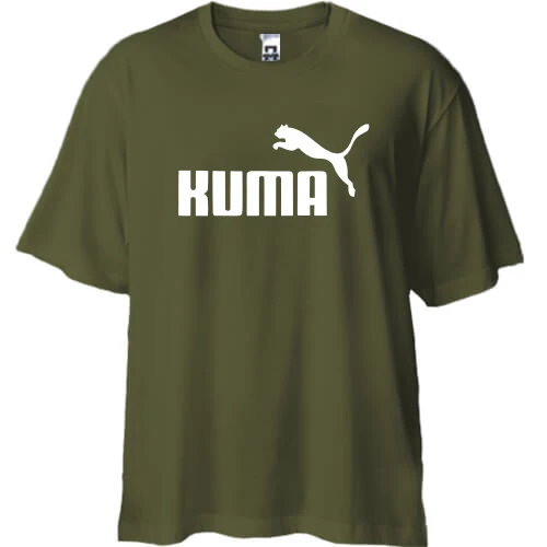Футболка двонитка Oversize, Хакі, для куми "kuma"
