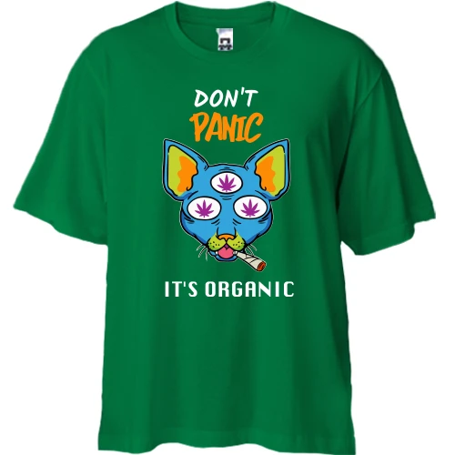 Футболка двунитка Oversize "Don`t panic it`s organic"