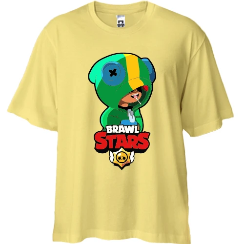 Футболка двунитка Oversize, Желтый, "brawl stars"