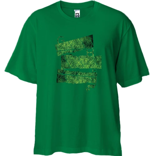 Футболка двунитка Oversize, Зеленый, "Green"