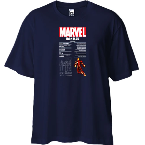 Футболка двонитка Oversize, Синій, "Marvel - Iron MAN"