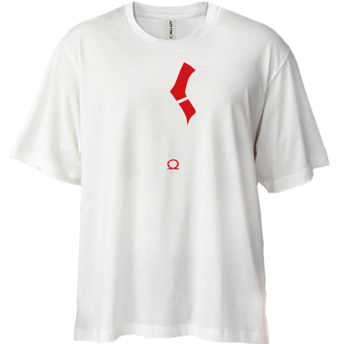 Футболка двунитка Oversize, Белый, "God of War" Кратос