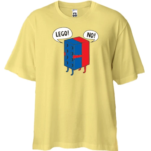 Футболка двунитка Oversize, Желтый, "Lego?"