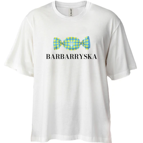 Футболка двунитка Oversize, Белый, "Barbarryska"