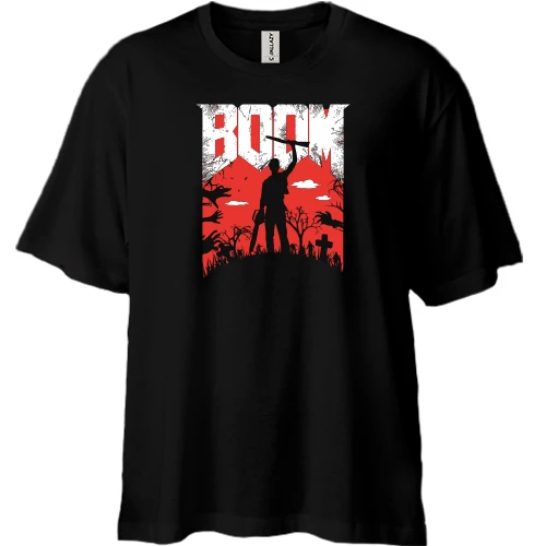 Футболка двунитка Oversize, Черный, "Ash Vs Evil Dead"