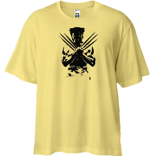 Футболка двунитка Oversize, Желтый, "X-Men Logan"
