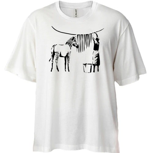 Футболка двонитка Oversize "Зебра арт" автора Banksy