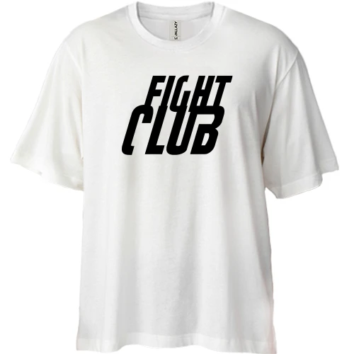 Футболка двунитка Oversize, Белый, Fight Club в спортивном стиле