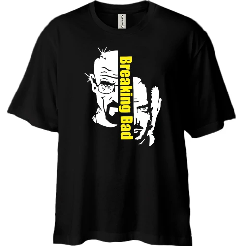 Футболка двонитка Oversize, Чорний, з героями серіалу "Breaking bad"