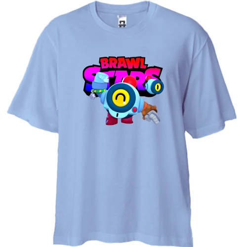 Футболка двунитка Oversize, Синий, с лого Brawl Stars