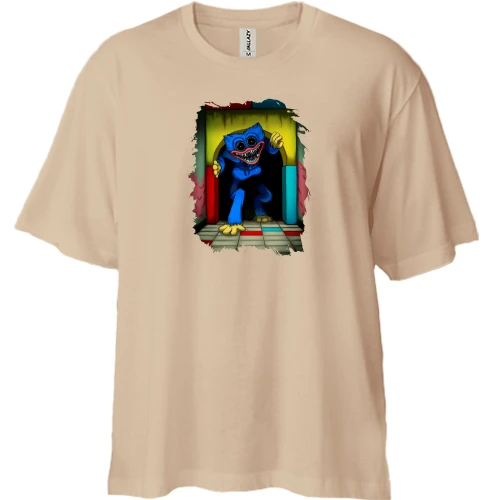 Футболка двунитка Oversize, Белый, "Хаги Весы Поппи Плейтайм"