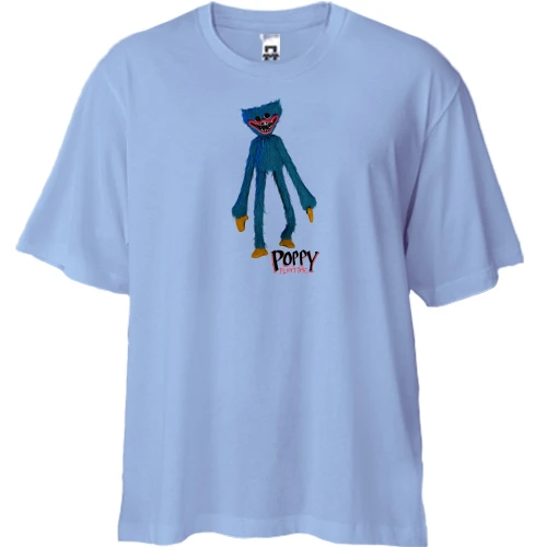 Футболка двонитка Oversize, Синій, "Huggy Wuggy"