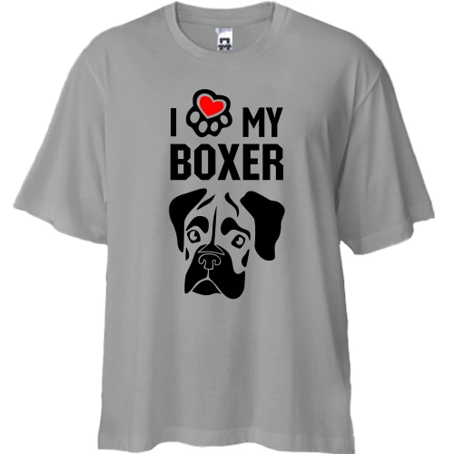 Футболка двонитка Oversize I love my boxer