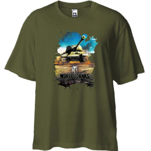 Футболка двонитка Oversize з танком (World of tanks)