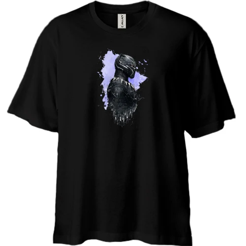 Футболка двонитка Oversize, Чорний, "Т'Чалла"