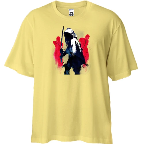 Футболка двунитка Oversize, Желтый, Assassin's Creed с пленными в цепях