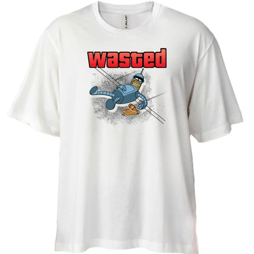 Футболка двунитка Oversize, Белый, "Bender: wasted"