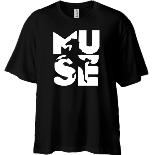 Футболка двунитка Oversize, Черный, Muse