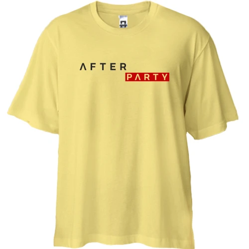 Футболка двонитка Oversize, Жовтий, "After Party"